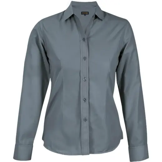 Ladies Easy Care Blouse Long Sleeve Grey
